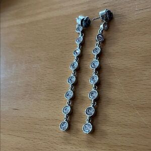 Kurt Geiger Silver Crystal Drop Earrings